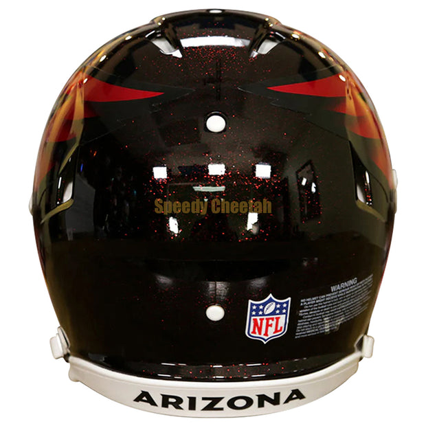 Arizona Cardinals Riddell Speed Authentic Helmet - Black Alternate Back View