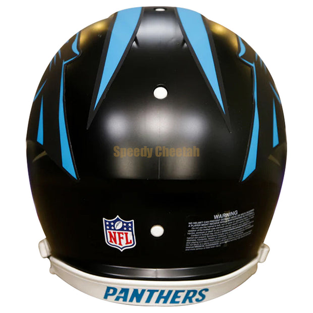 Carolina Panthers Riddell Speed Authentic Helmet - Black Alternate Back View