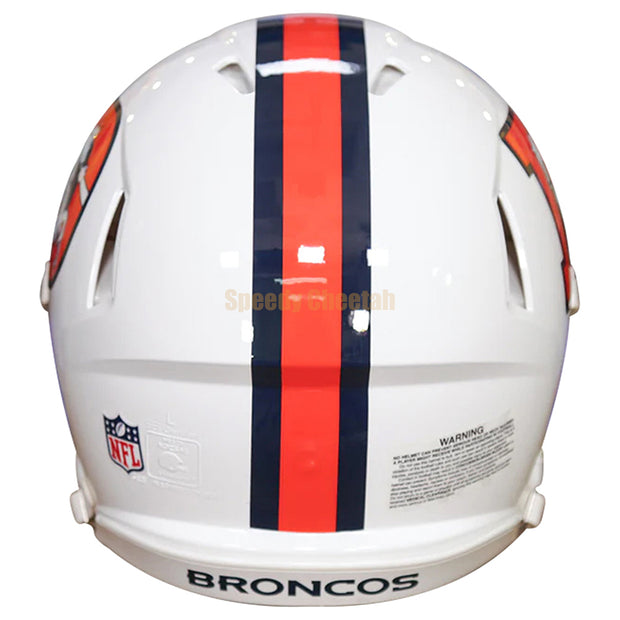 Denver Broncos Riddell Speed Authentic Helmet - White Alternate 1 Back View