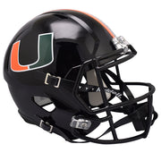 Miami Hurricanes Riddell Speed Replica Helmet - 2024 Glossy Black