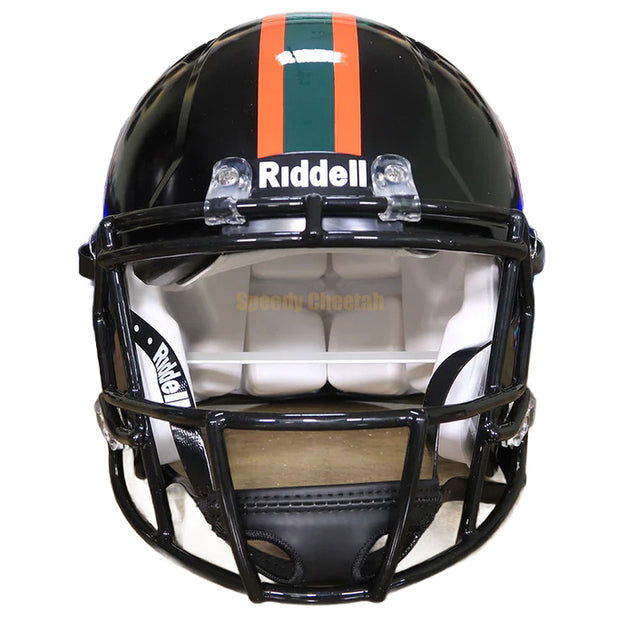 Miami Hurricanes Riddell Speed Authentic Helmet - 2024 Glossy Black