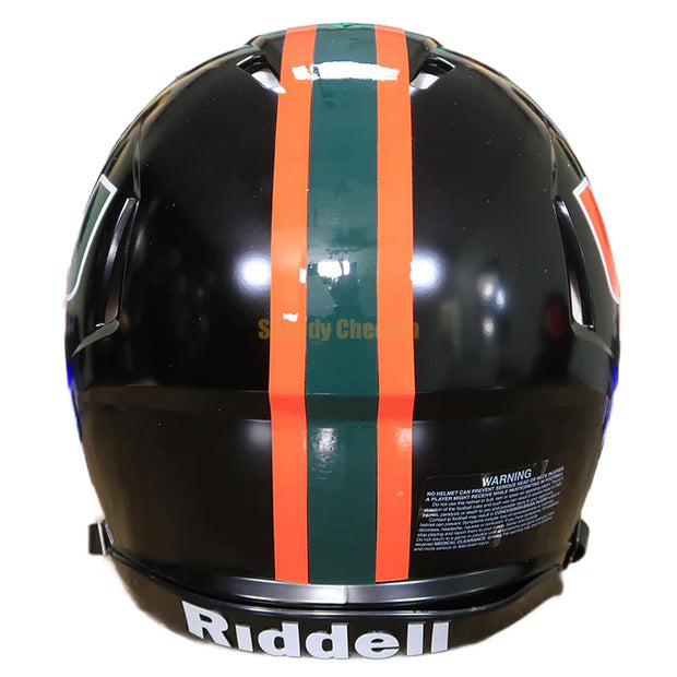 Miami Hurricanes Riddell Speed Authentic Helmet - 2024 Glossy Black