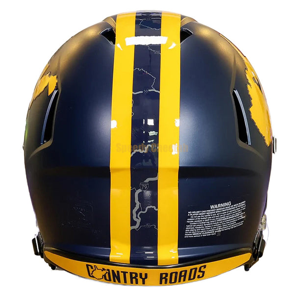 West Virginia Mountaineers Riddell Speed Authentic Helmet - Country Roads 2023