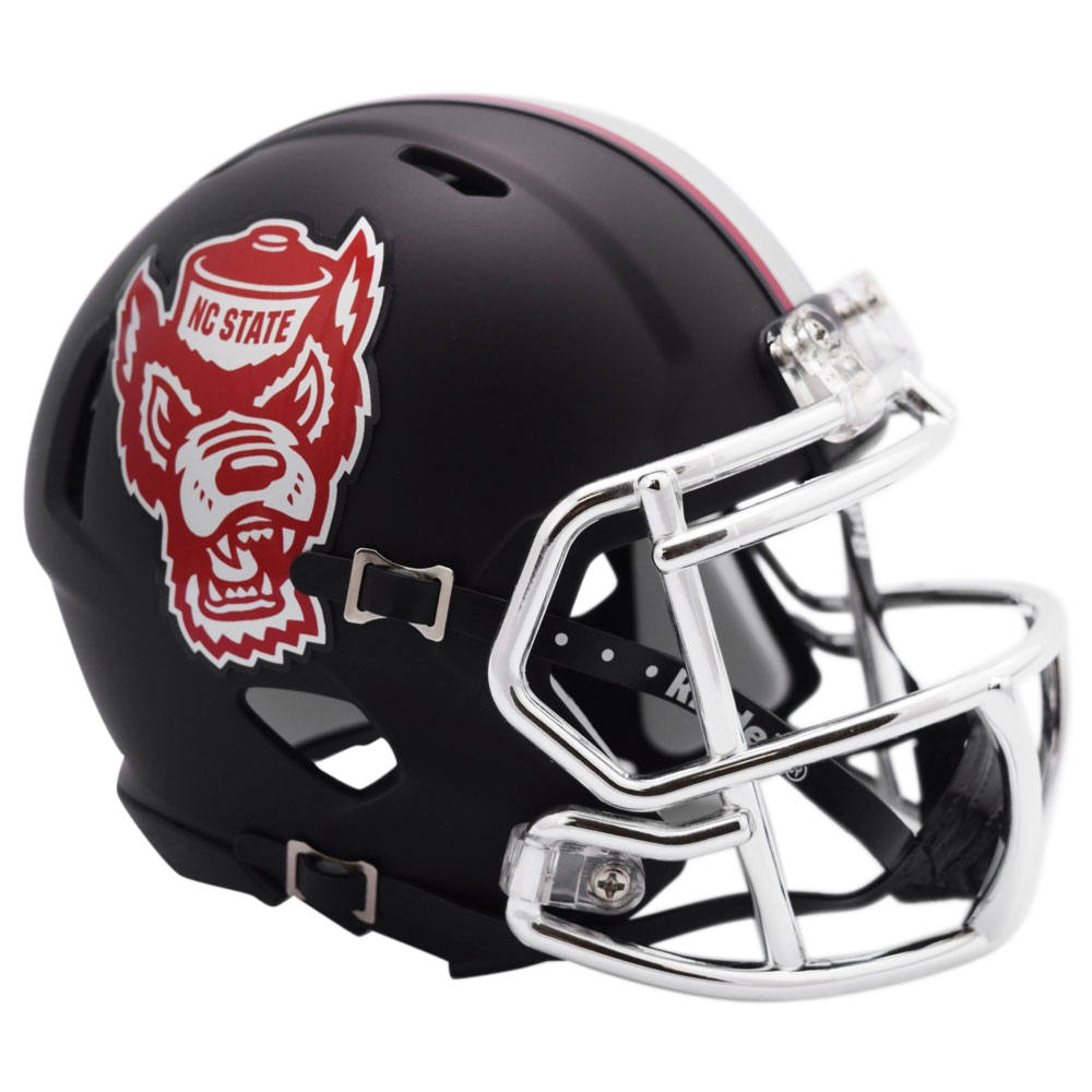 North Carolina State Wolfpack Helmet Riddell Replica Mini Speed Style Black Howl Design